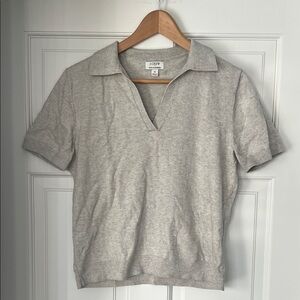 J. Crew Light Gray Cashmere Blend Short Sleeved Sweater